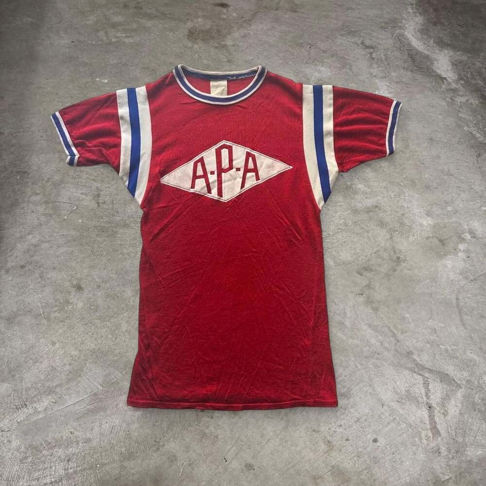 Vintage 1960s Champion Durene APA Felt Graphic Athletic T-Shirt